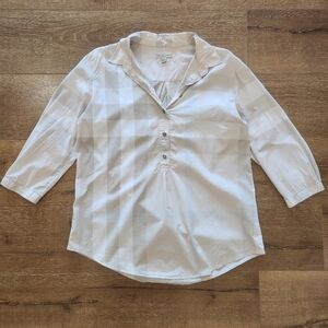 Burberry White Check Blouse